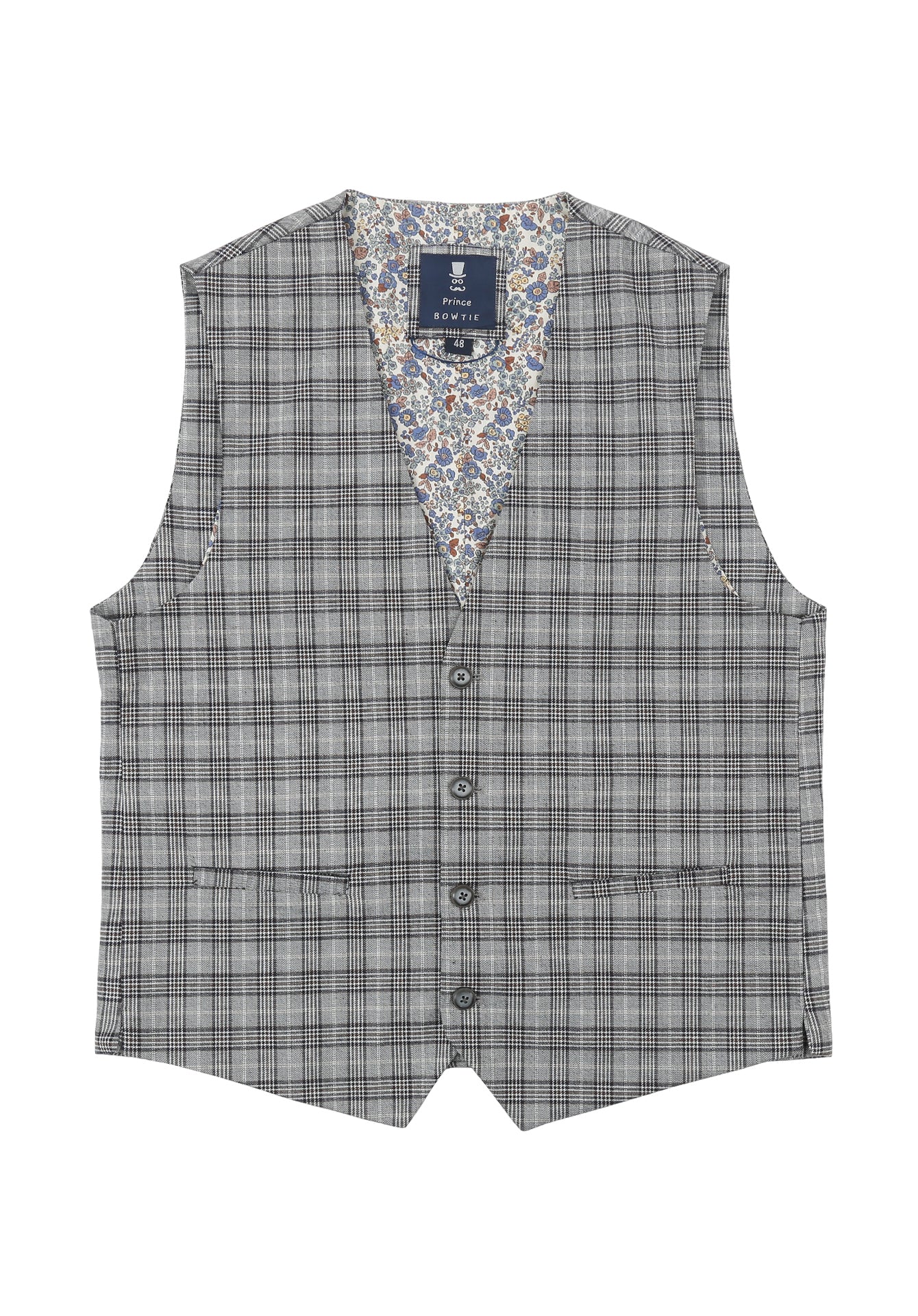 Suit vest in brilliant check