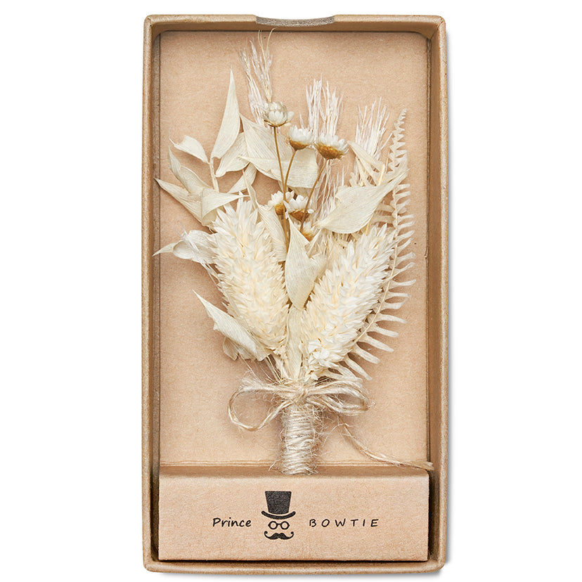 Prince Bowtie Hochzeitsanstecker - Box - Natur