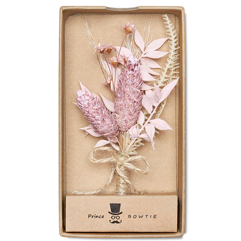 Prince Bowtie Hochzeitsanstecker - Box - Altrosa