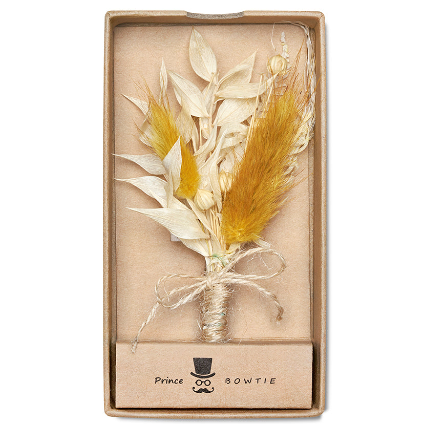 Prince Bowtie Hochzeitsanstecker - Box - Gelb