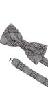 Prince Bowtie Fliege im genialen Karo Design - Verschluss im Detail - 
Grau