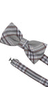 Prince Bowtie Fliege mit toller Farbkombination - Verschluss im Detail - Silber/Grau
