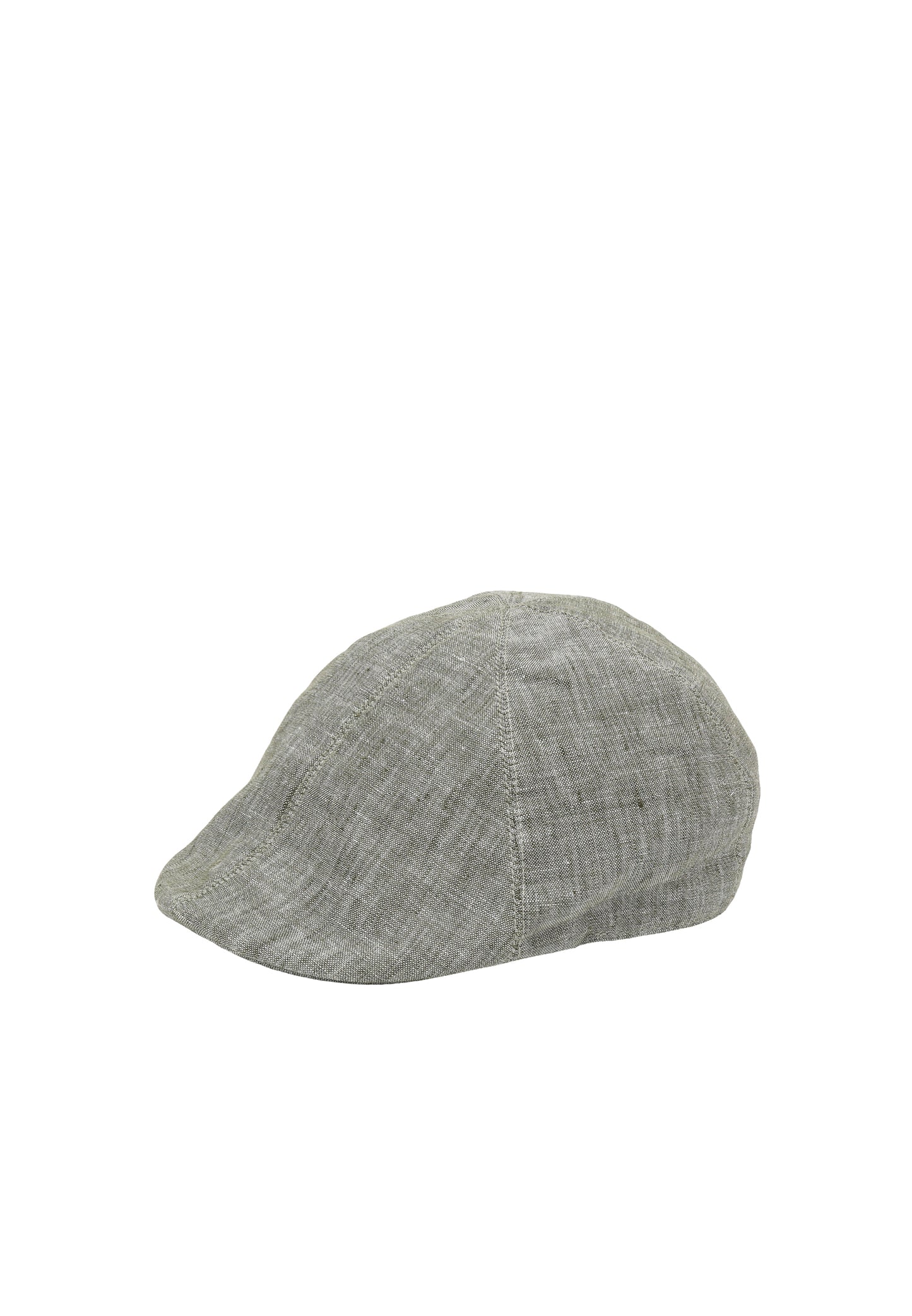 Flat cap in a sporty linen look in sage/green