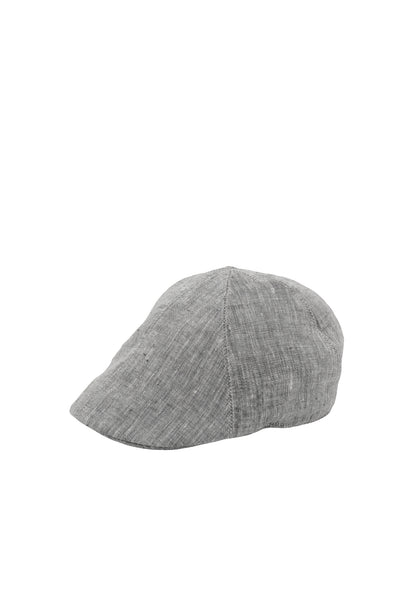 Gray flat cap in a sporty linen look