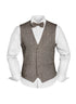 Prince Bowtie Vintage-Outfit inklusive Weste, Fliege & Einstecktuch in Wollmischung - Beige