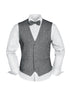 Prince Bowtie Vintage-Outfit inklusive Weste, Fliege & Einstecktuch in Wollmischung - Grau