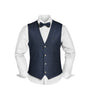 Prince Bowtie Vintage-Outfit inklusive Weste, Fliege & Einstecktuch in Wollmischung - Marine