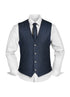 Prince Bowtie Vintage-Outfit inklusive Weste, Krawatte & Einstecktuch in Wollmischung - Marine