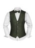 Prince Bowtie Vintage-Outfit inklusive Weste, Fliege & Einstecktuch in Wollmischung - Grün