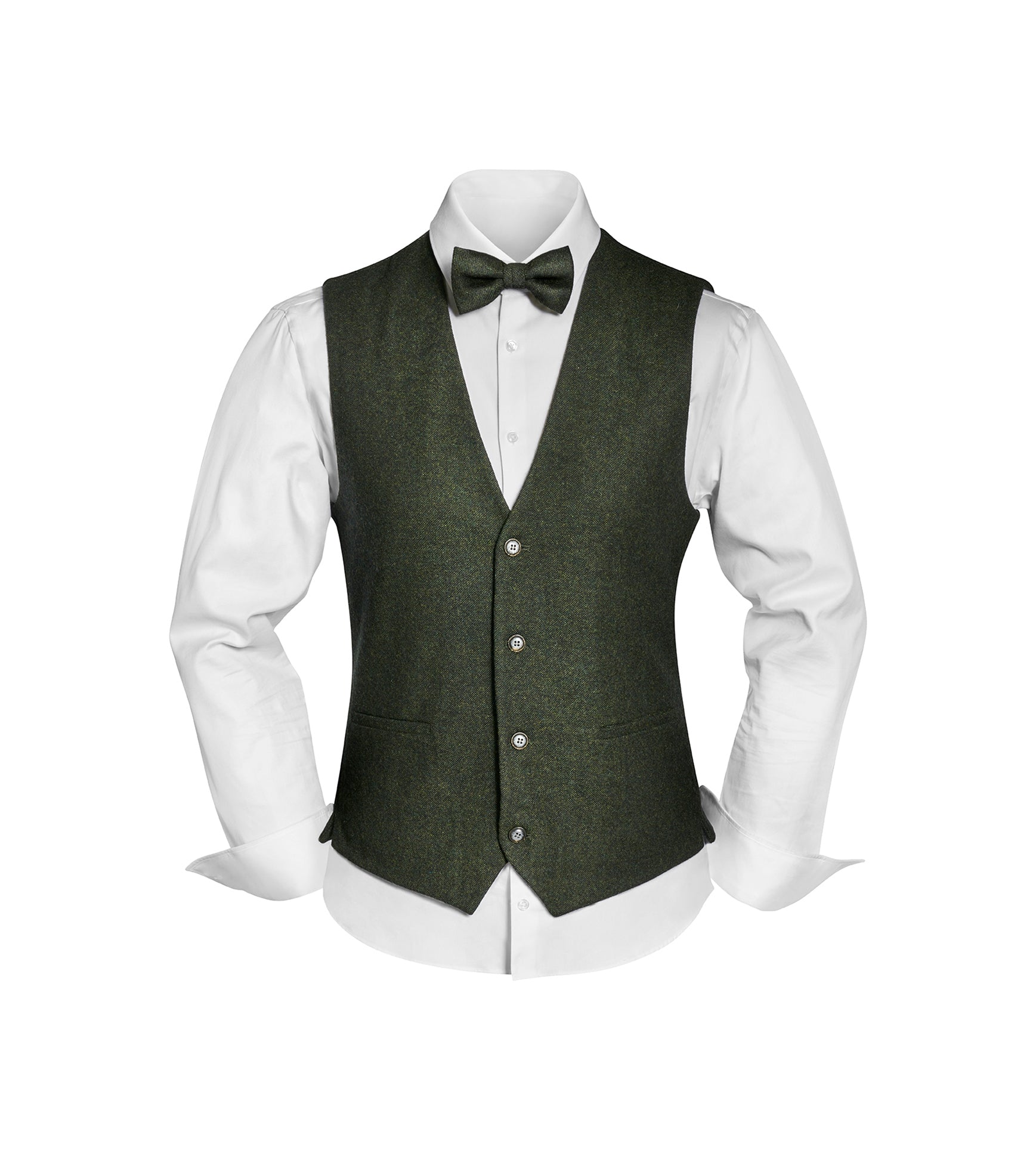 Prince Bowtie Vintage-Outfit inklusive Weste, Fliege & Einstecktuch in Wollmischung