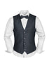Prince Bowtie Vintage-Outfit inklusive Weste, Fliege & Einstecktuch in Wollmischung - Anthrazit