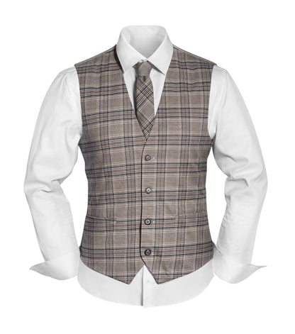 Vintage outfit including waistcoat, tie &amp; handkerchief in viscose blend