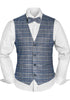 Prince Bowtie Set Weste, Fliege & Einstecktuch in Viskosemischung - Blau