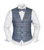 Prince Bowtie Set Weste, Fliege & Einstecktuch in Viskosemischung - Blau